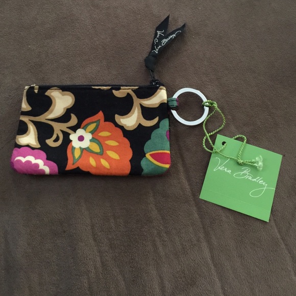 Vera Bradley zip ID case on keyring