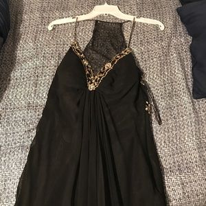 women's black evening dress