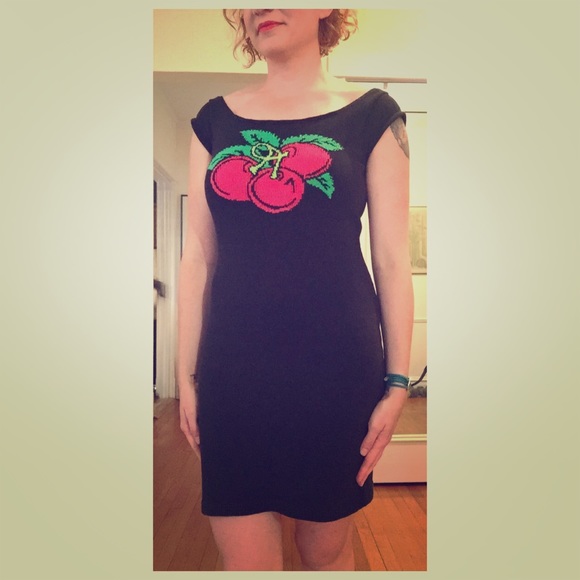 Cherry Sweater Dress by Betsey Johnson