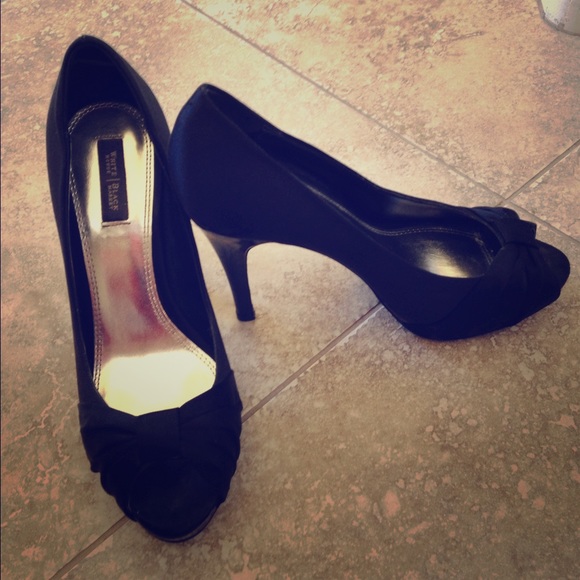 White House Black Market Shoes - [Final Sale] Black peep toe heels