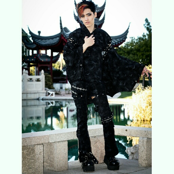 Strappy Visual Kei Japan Goth Pants Detatchable XS - Picture 3 of 4