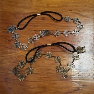 TWO accent headbands