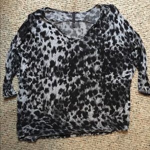 Cheetah 3/4 Length Sleeve Black Shirt
