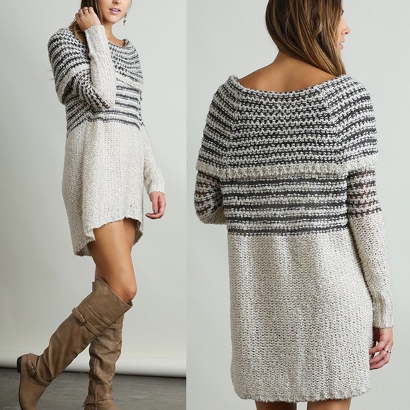 🆕DARBY off shoulder knit dress - CHARCOAL - Picture 2 of 4