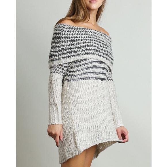 🆕DARBY off shoulder knit dress - CHARCOAL - Picture 3 of 4