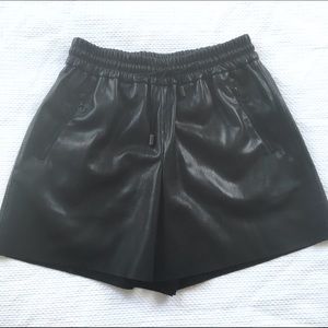 Zara faux leather drawstring shorts size XS