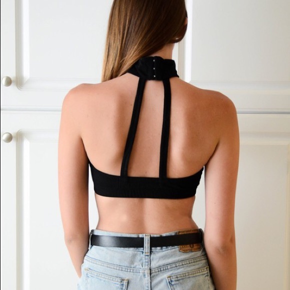 Choker tube top bralette black choker bra - Picture 4 of 4