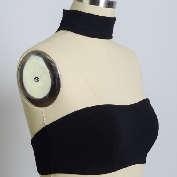 Choker tube top bralette black choker bra - Picture 2 of 4