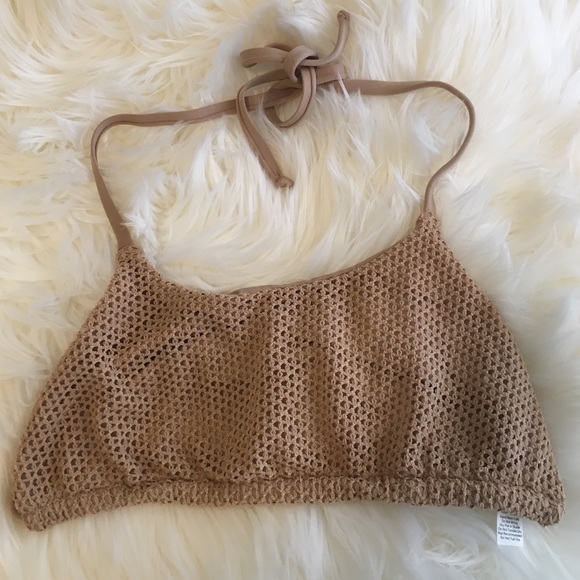 Blue Life tan mesh halter bikini top