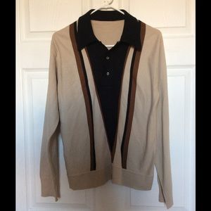 Men's Vintage Mock cardigan with polo-style Collar