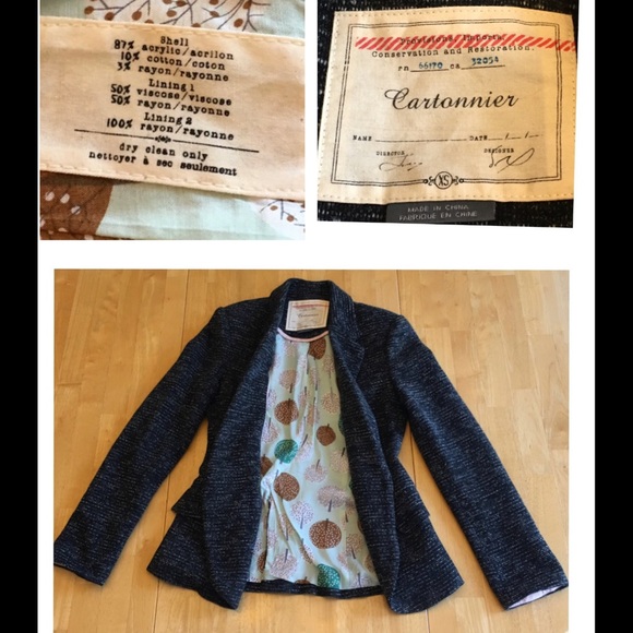 πEUC Cartonnier Dashes Knit Blazer Anthropologie - Picture 4 of 4
