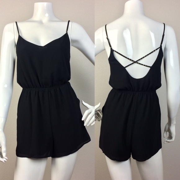 NWT Naked Zebra Black Romper with studded details - Picture 1 of 4