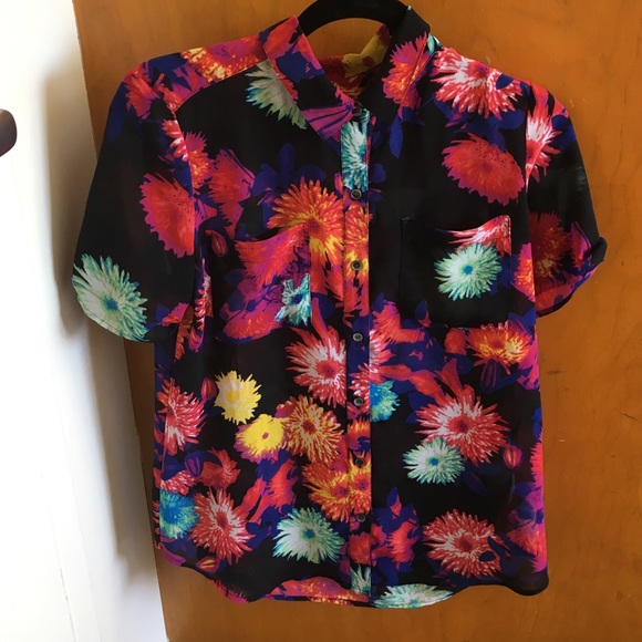 Nordstrom Halogen Sheer Button Down Shirt