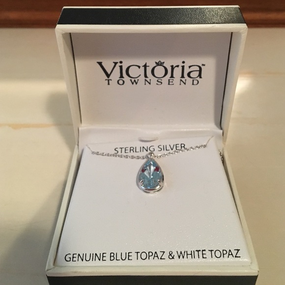 blue and white topaz necklace
