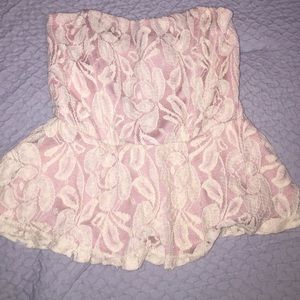 Adorable lace peplum top