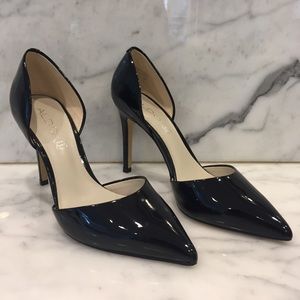 Aldo black patent d'orsay pumps