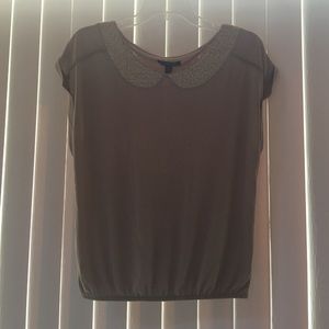 American Eagle Top with Sequin Collar
