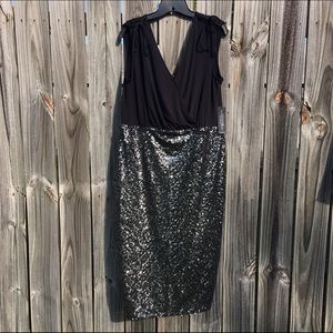 NWT Lane Bryant Black Dress with Sequin Bottom
