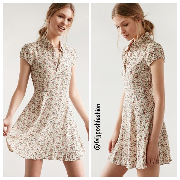 Urban Outfitters Rosebud Fit + Flare Shirt Dress - Picture 2 of 3
