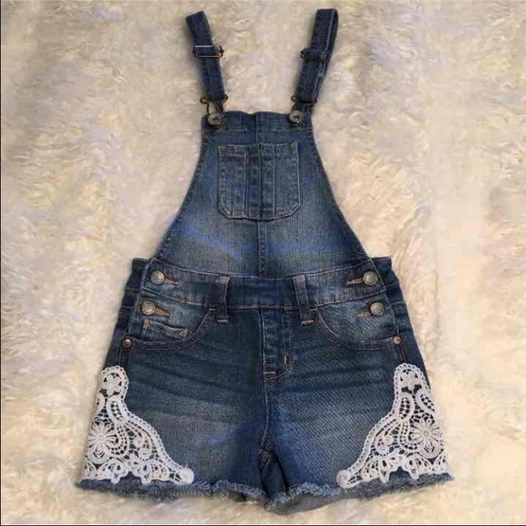 Justice denim overall shorts