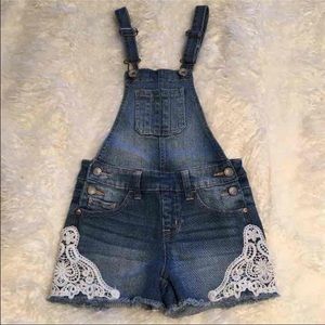 Justice denim overall shorts