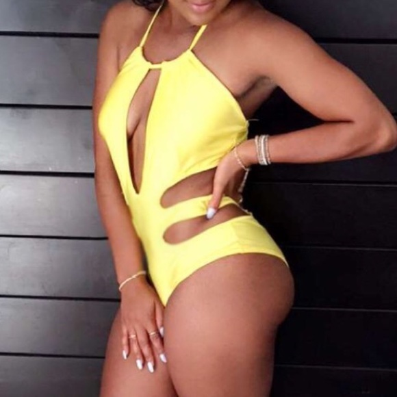 Yellow swimsuit