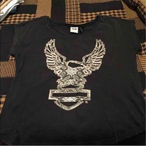 Quilted Eagle T-shirt Harley Davison