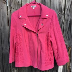 NWT Macy's John Paul Richard Pink Lace Jacket