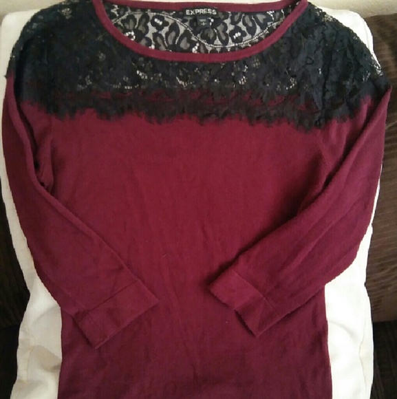 *must go* Express Burgundy 3/4 Sweater