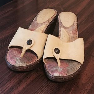 Yellow Wedge Sandals by Born