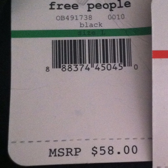 Free People Embroidered Black Crop Top, Sz L - NWT - Picture 4 of 4