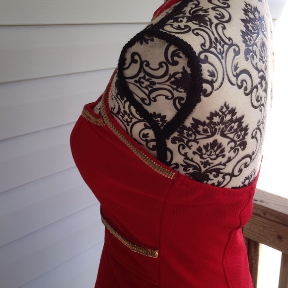 Red & Gold Birdcage Nov Blouse Medium - Picture 4 of 4