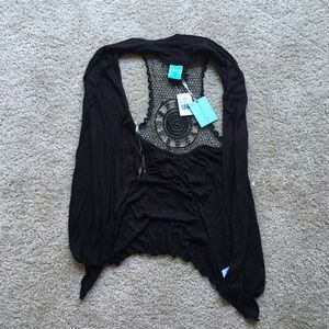 Black light weight vest cardigan Tags still on.