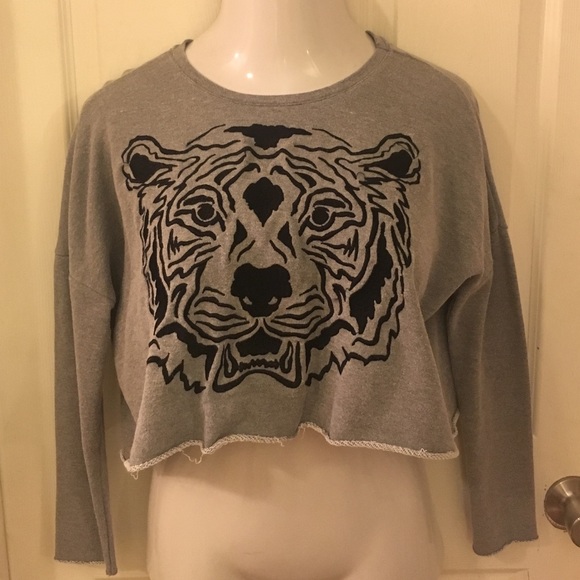 Medium Tiger Cropped Sweater Top