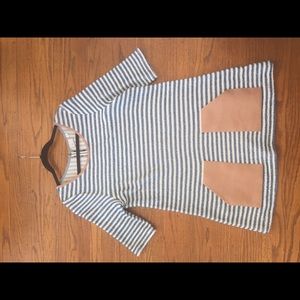 Anthropologie, blue/white dress.