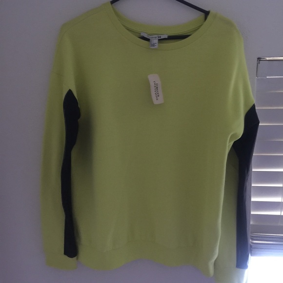 FOREVER 21 YELLOW AND BLACK PULL OVER - Picture 1 of 3