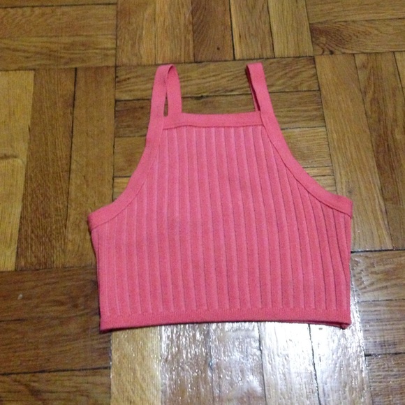 Knit racer back crop top
