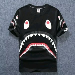 bape black shark tee