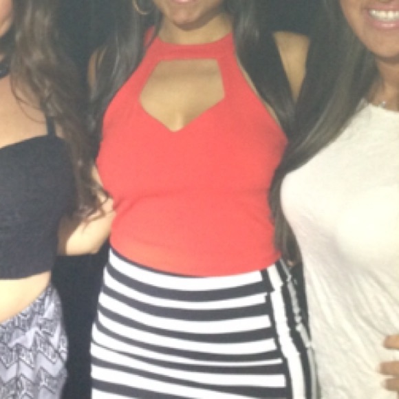 Red Bebe crop top worn once