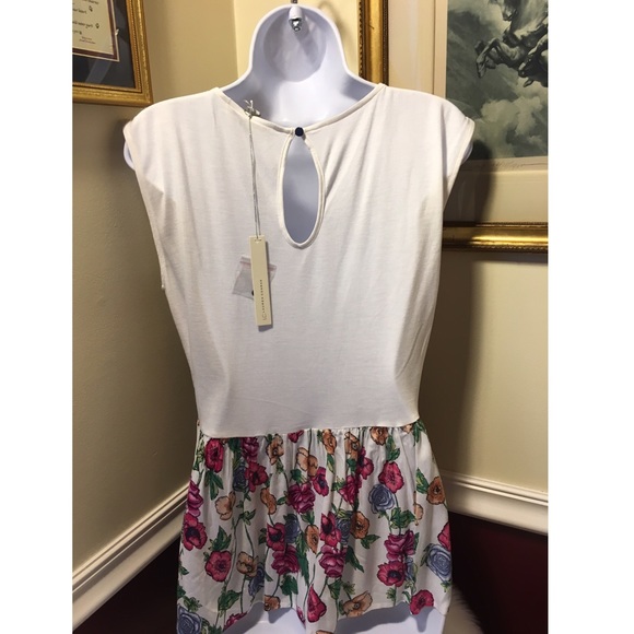 FLASH SALE  Lauren Conrad Sz M Floral Peplum Top - Picture 3 of 6