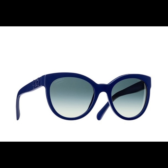 Blue Chanel Pantos Signature Sunglasses