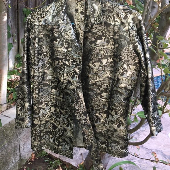 Silk vintage shirt with belt 1950's