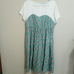 Modcloth Floral Green/White Lace dress