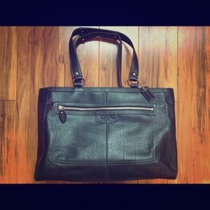 Authentic Coach black leather tote