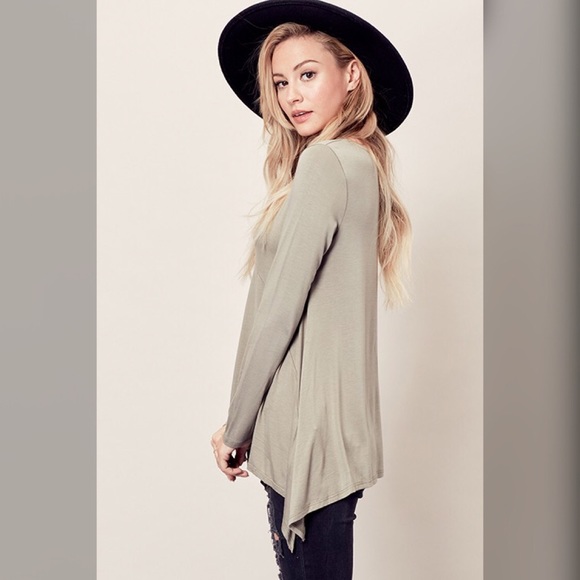 Must have taupe shark bite tunic! Reordered! - Picture 2 of 3