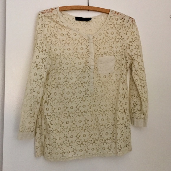 Lace Cream Blouse - XS