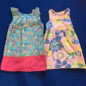 Two floral print dresses for girls