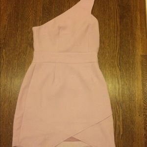 One shoulder light purple mini