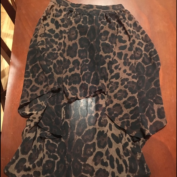 High-low skirt-leopard