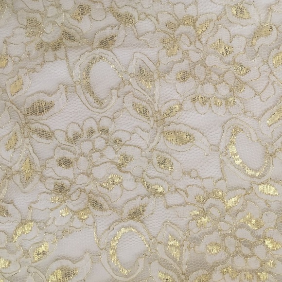 Small Gold Lace Strapless Dress - Picture 3 of 4